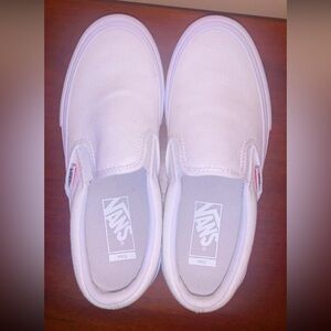 Women’s White Slip-On Vans-Pro SIZE 6.5